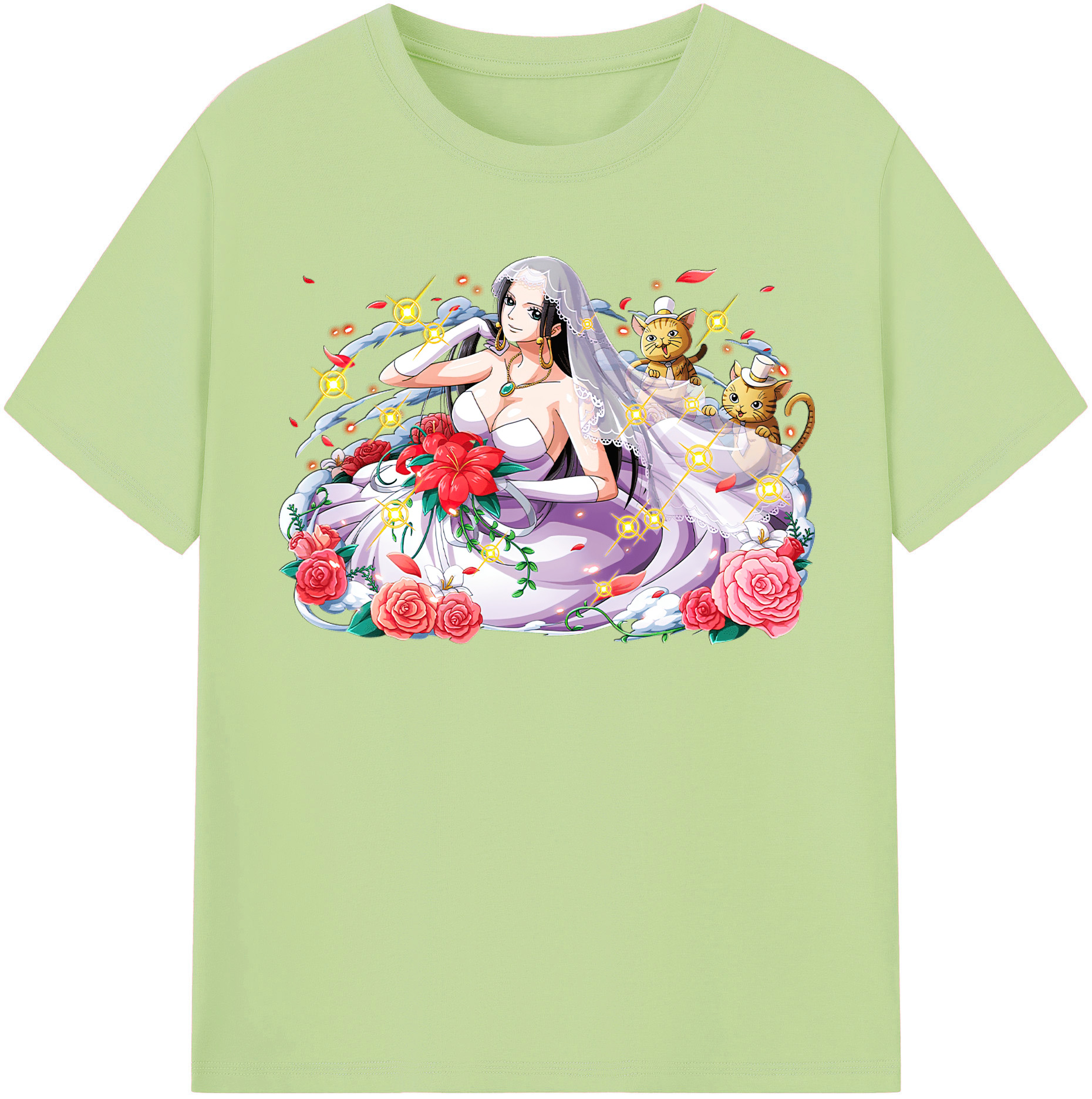 ワンピース ボア・ハンコック ONE PIECE Boa·Hancock 綿100％半袖Tシャツ（フロントプリント）